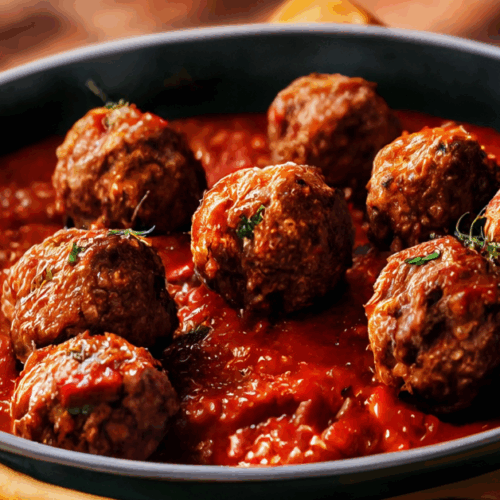 pasta med kødboller