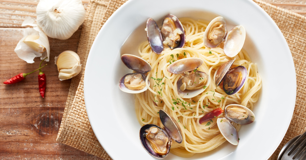 Pasta Vongole – Spaghetti med muslinger